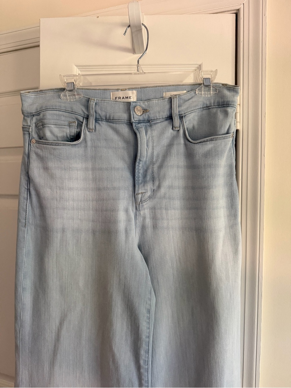 FRAME Le Palazzo High Rise Wide Leg Jeans Light Wash Size 31 NWT $288 - Picture 9 of 14